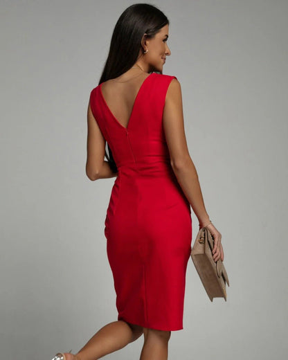 Vestido Fresia - Vestido Elegante Entallado con Escote en V - Orelisse